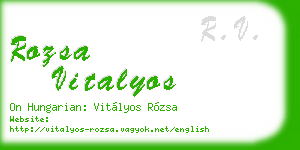 rozsa vitalyos business card