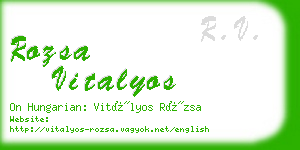 rozsa vitalyos business card